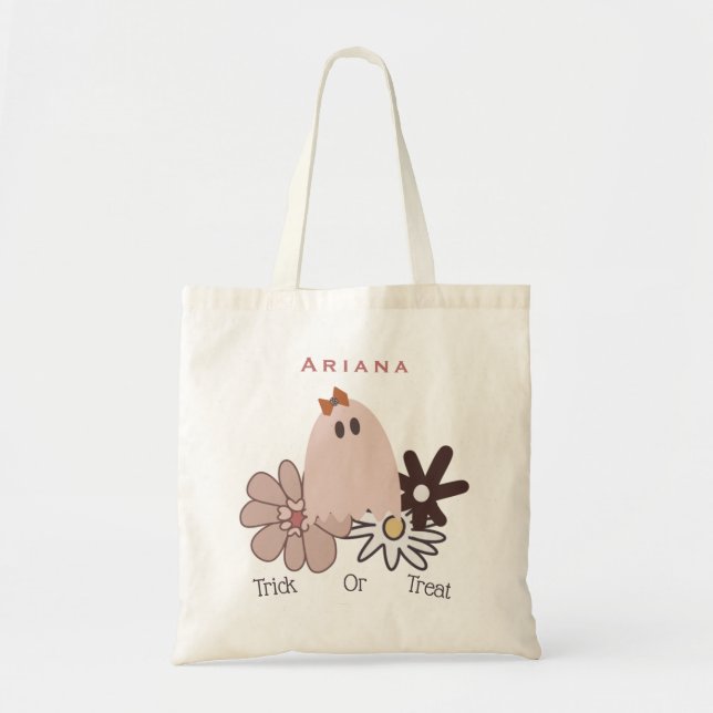 Tote Bag Jote rose Fille Fantôme Trick ou Treat (Devant)