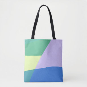 Tote Bag Jouer Abstrait Pastel Couleur Bloc Lavande Vert