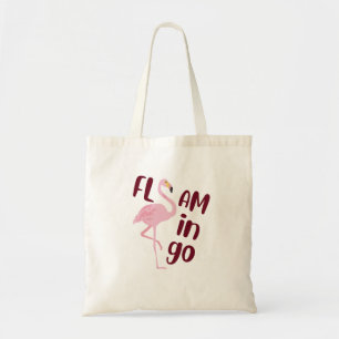Tote Bag Jouer Flamant rose rose Typographie Art