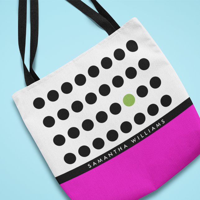 Tote Bag Jouer Pois rose noir personnalisé (Créateur téléchargé)