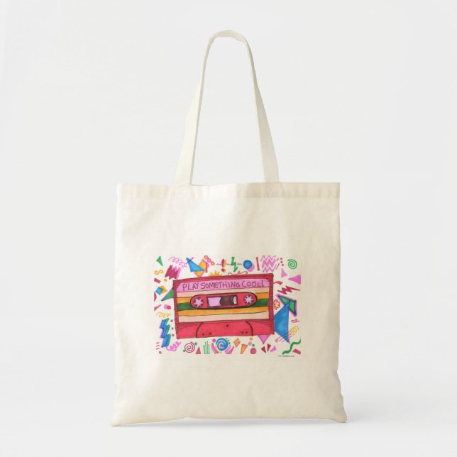 Tote Bag Jouer Quelque Chose De Musique Cool Mixtape Marker (Devant)