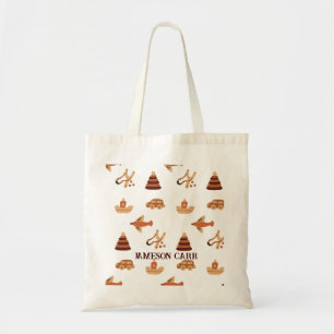 Tote Bag Jouet Brown enfant blanc mignon Voiture Avion Bate