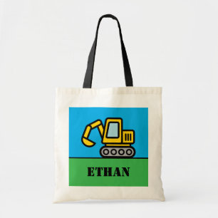 Tote Bag Jouet excavatrice personnalisé machine livre pour
