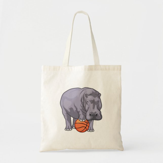 Tote Bag Joueur de basket-ball hippo (Devant)
