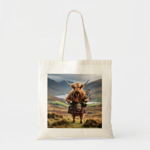 Tote Bag Joueur de cornemuse de vache des Highlands écossai