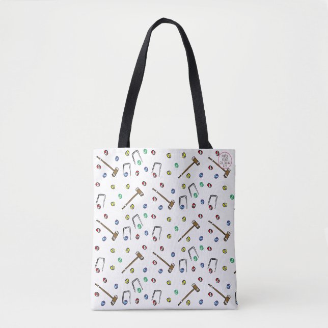 Tote Bag Joueur de croquet Boho à la main (Devant)