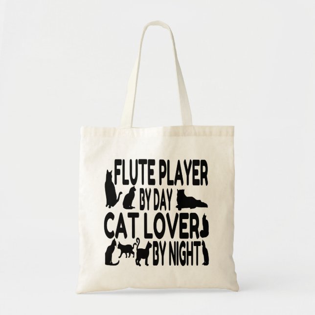 Tote Bag Joueur de flux Amoureux des chats (Devant)