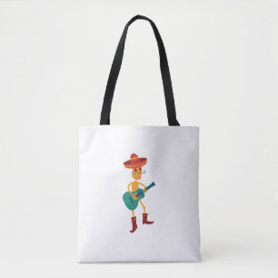 Tote Bag Joueur de guitare squelette festif