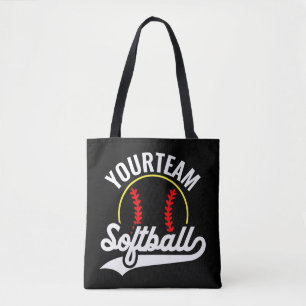 Tote Bag Joueur de l'équipe de softball AJOUTER UN NOM Ligu
