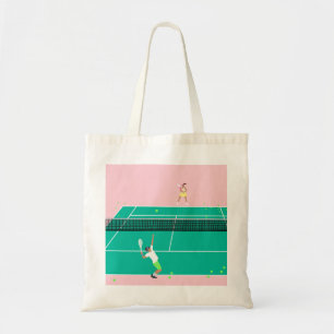 Tote Bag Joueur de Match Art Moderne Pink Green
