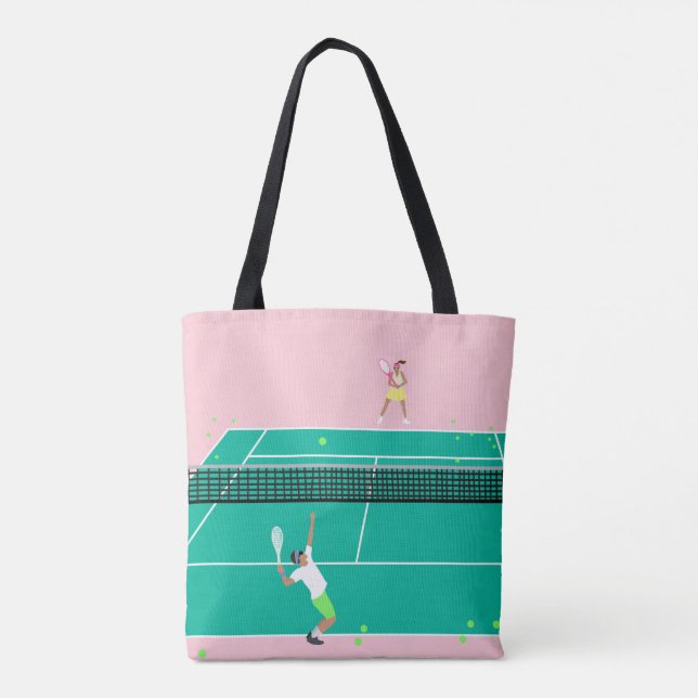 Tote Bag Joueur de Match Art Moderne Pink Green (Dos)