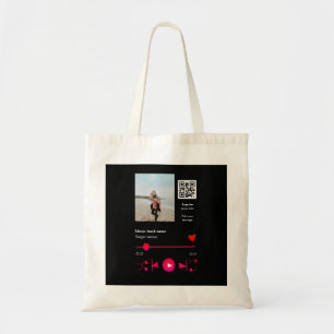 Tote Bag Joueur de musique couple personnalisé amour q r co