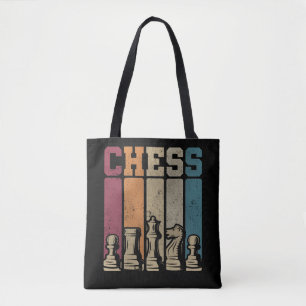 Tote Bag Joueur d'échecs mat Vintage pièces d'échecs