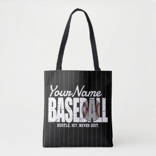 Tote Bag Joueur d'équipe de baseball rétro AJOUTER NOM Pins