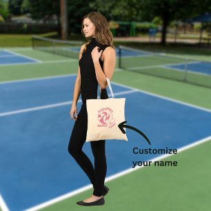 Tote Bag Joueur principal de Pickleball Femme Nom personnal