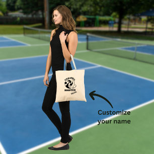 Tote Bag Joueur principal de Pickleball Femme Nom personnal