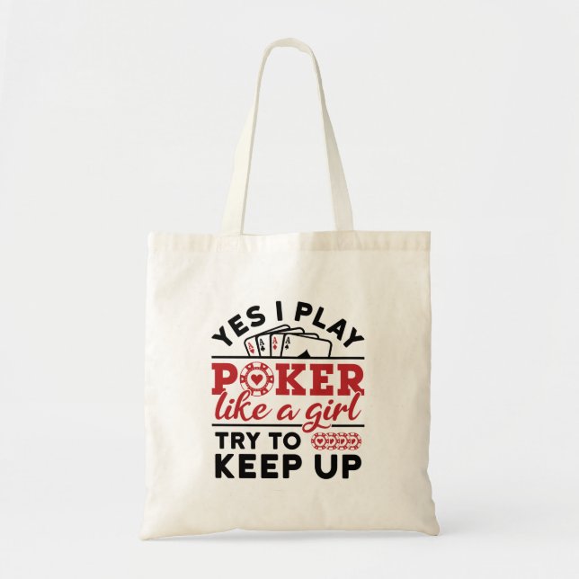 Tote Bag Joueuse de poker Les femmes jouent au poker comme  (Devant)