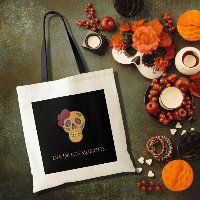 Tote Bag Jour de la mort Halloween Gothique crâne de sucre  (Créateur téléchargé)