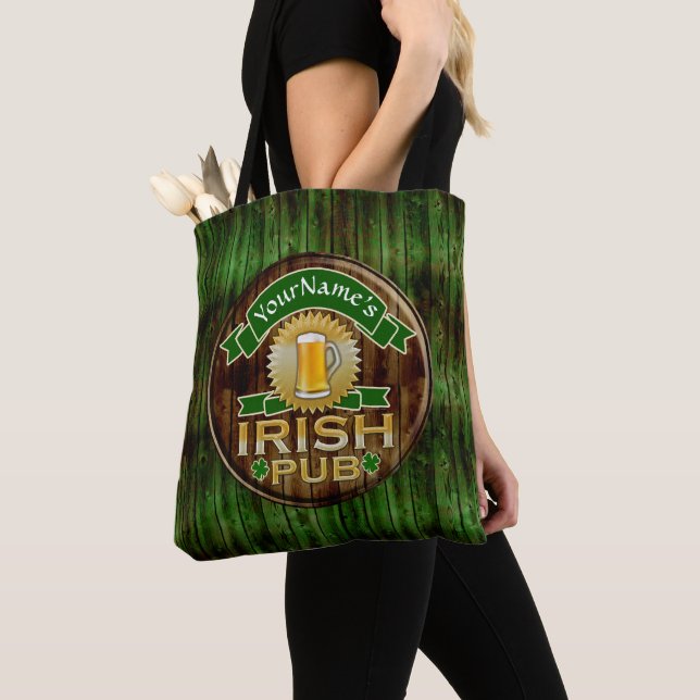 Tote Bag Jour de la Saint Patrick irlandais de signe de Pub (De près)