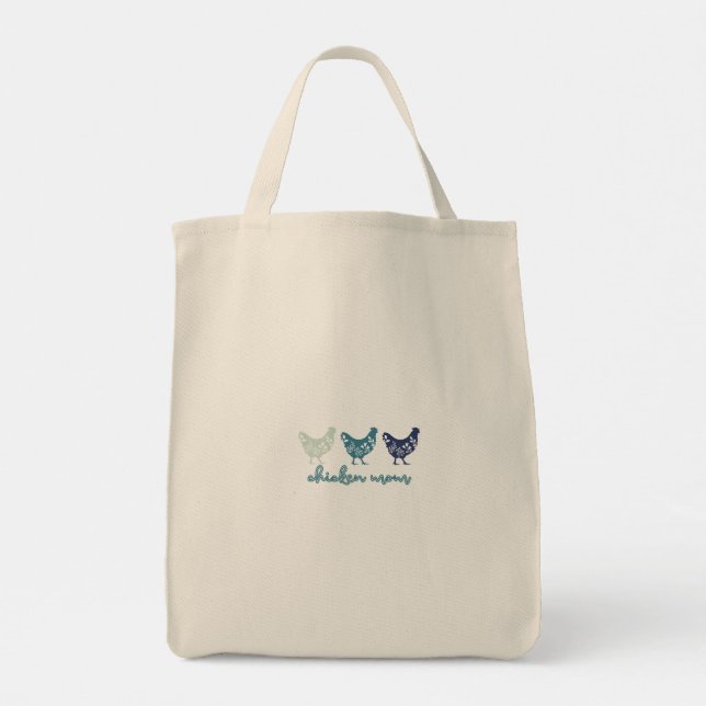 Tote Bag Jour des mères de maman poulet bleu Fourre-tout (Dos)