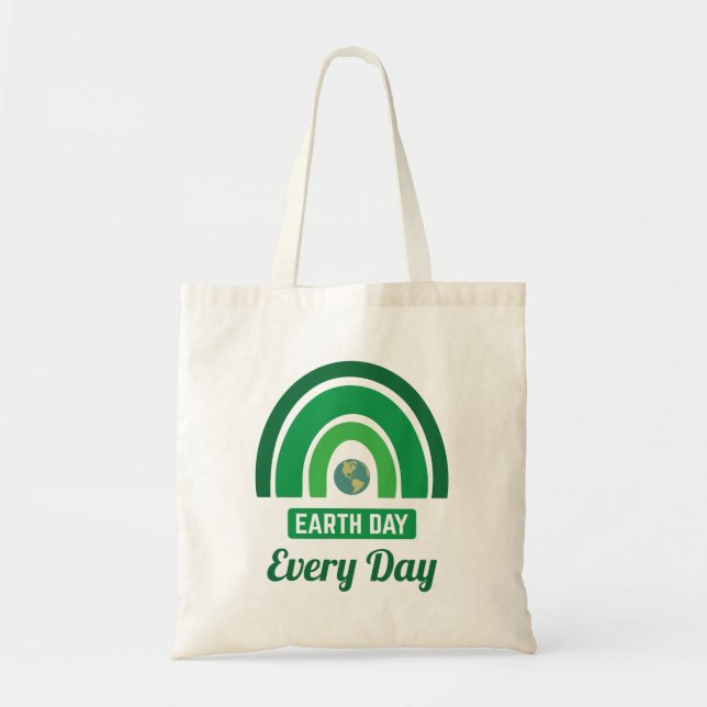 Tote Bag Jour des terres écologique Arc-en-ciel vert tous l (Devant)