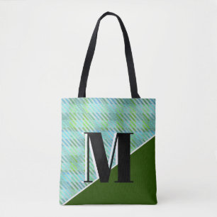 Tote Bag Jour du Monogramme vert Plaid St. Patricks