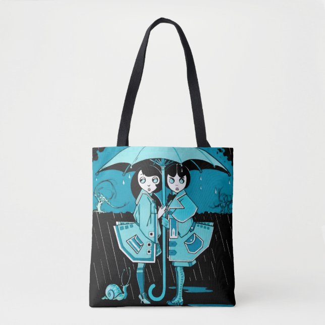 Tote Bag Jour pluvieux dans le bleu (Devant)