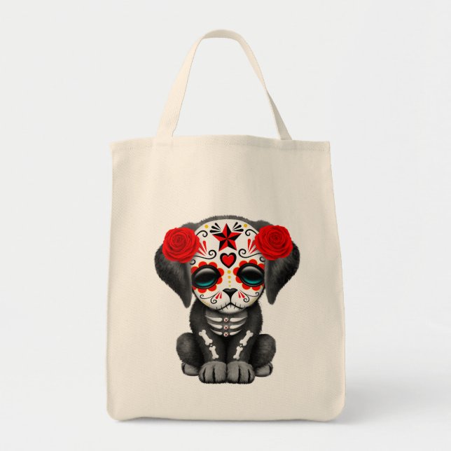 Tote Bag Jour rouge mignon du chiot mort (Devant)