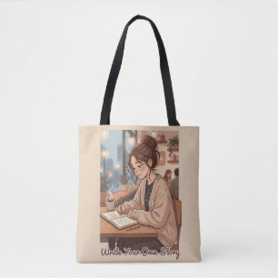 Tote Bag Journal Illustré pour Écrire Votre Propre Histoire