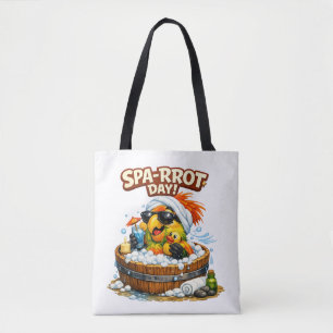 Tote Bag Journée au spa drôle Perroquet Spa Relax Design