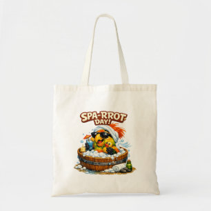 Tote Bag Journée au spa drôle Perroquet Spa Relax Design
