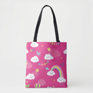 Tote Bag Jovely Pink Rainbow Sky répétition motif. Un souli