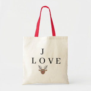 Tote Bag Joy Love Festive Christmas Reindeer Mot de passe