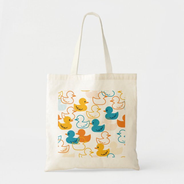 Tote Bag Joyeuse baignade une patte de canards Motif II (Devant)
