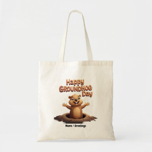 Tote Bag Joyeuse Fête de la Marmotte Célébrez avec Humour, 