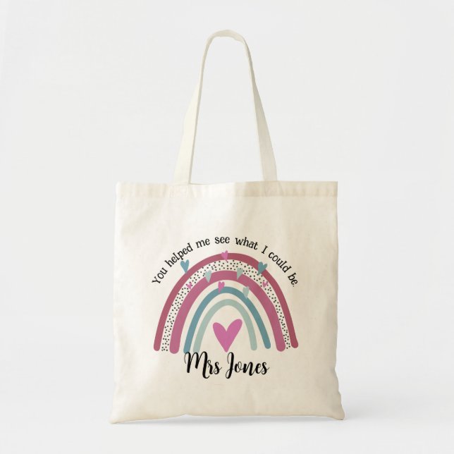 Tote Bag Joyeuse journée des enseignants ! Vous m'avez aidé (Devant)