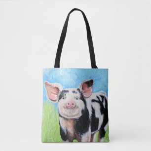 Tote Bag Joyeuse peinture de petit cochon