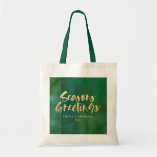 Tote Bag Joyeuses Fêtes métalliques or