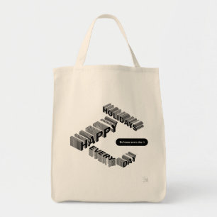 Tote Bag Joyeuses fêtes, noires et blanches