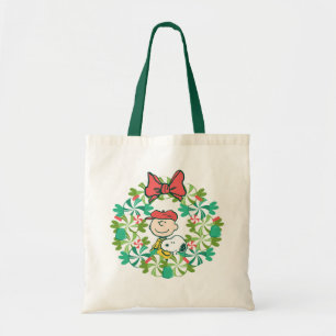 Tote Bag Joyeuses fêtes Wreath de bonbon de menthe poivré