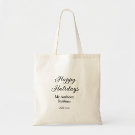 Tote Bag Joyeuses vacances ajouter nom date année simple mi