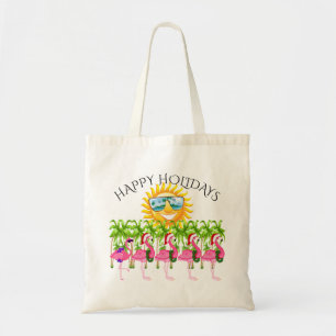 Tote Bag Joyeuses vacances Flamant rose rose Fourre-tout #h