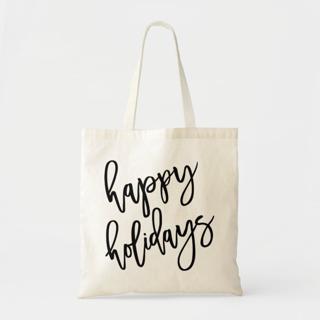 Tote Bag Joyeuses vacances Lettres modernes (Devant)
