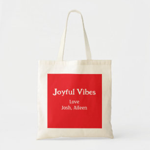 Tote Bag Joyeuses Vibes rouge Noël vacances amour famille s