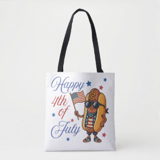 Tote Bag Joyeux 4 juillet Hotdog
