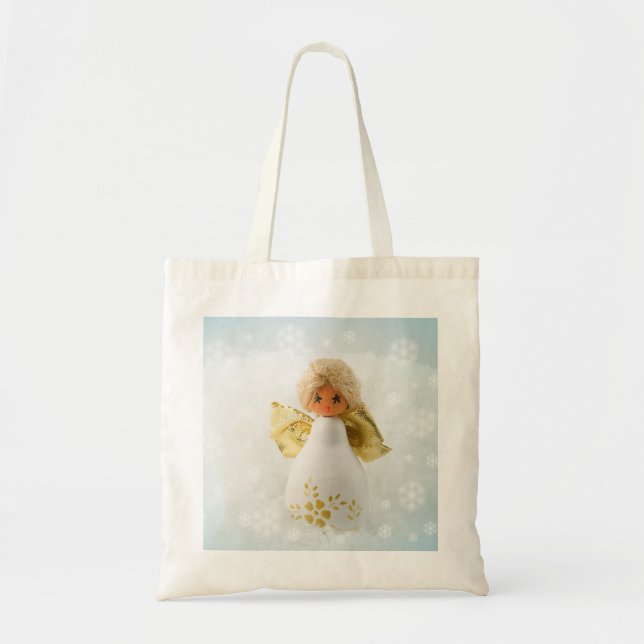 Tote Bag Joyeux amour Noël Angel neige (Devant)