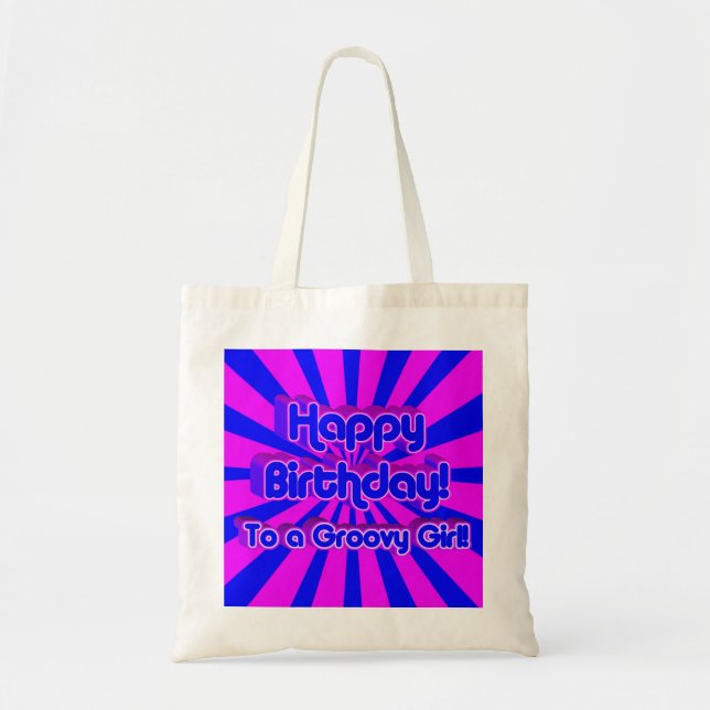 Tote Bag Joyeux anniversaire à une fille Super ! (Devant)
