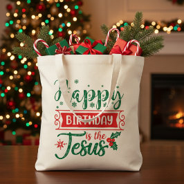 Tote Bag Joyeux anniversaire Jésus Noël chrétien