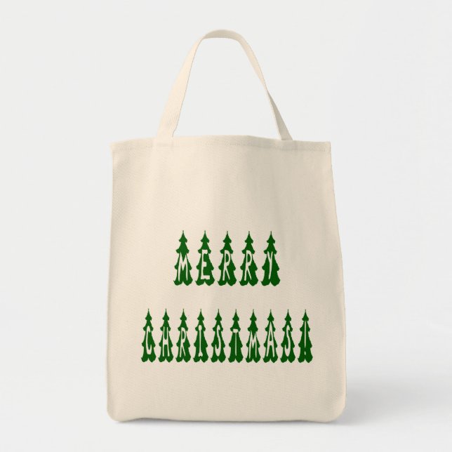 Tote Bag Joyeux arbre de Noël Police (Devant)