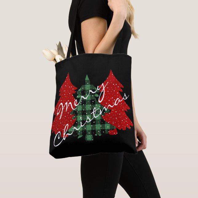 Tote Bag Joyeux arbres de Noël (De près)